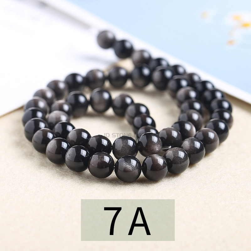 Wholesale silver obsidian beads DIY jewelry accessories bracelets string beads golden obsidian round beads